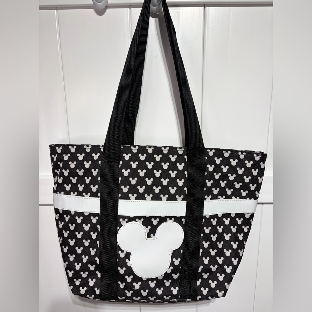 Disney Mickey Mouse Icon in black and white canvas tote bag